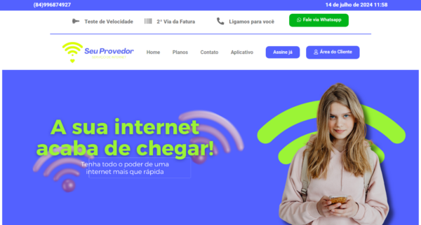 Site para provedor de internet