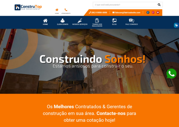 Script site institucional tema construção em php