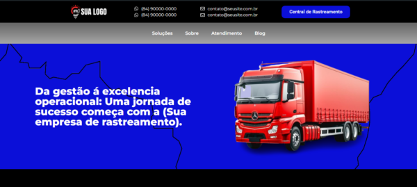 Landing Page para empresa de rastreamento veícular ou monitoramento azul